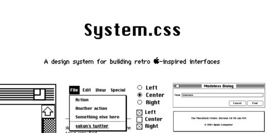 System.css, GUI webových aplikací v MacOS stylu