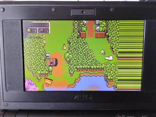 4:3 v DOSu na netbooku Asus EEE 701 skrze pekelný vibecoding