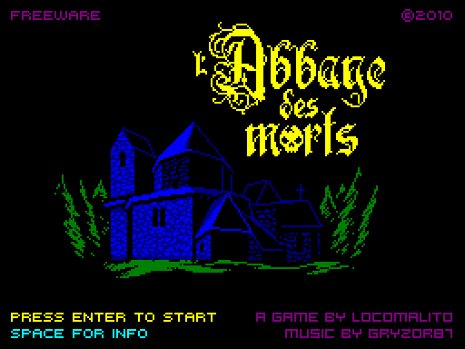 Retro ZX Spectrum hopsačka L’Abbaye des Morts zdarma