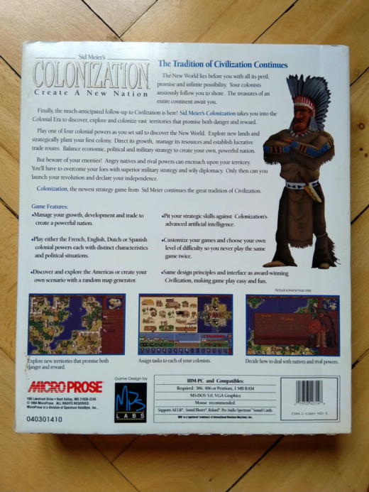 Krabice: Sid Meier’s Colonization
