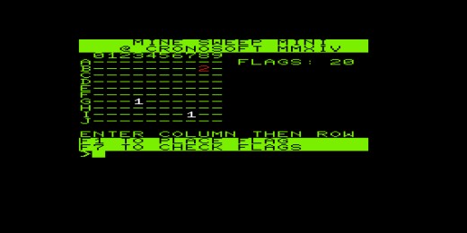 Mine Sweep Mini, miny pro Commodore VIC-20