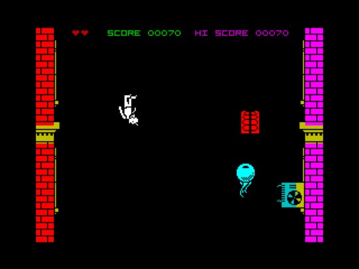 Nohzdyve, nic moc hra, ale prima fórek (ZX Spectrum)