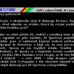 RESTORE, nový český diskmag pro ZX Spectrum